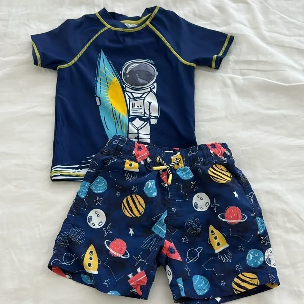 Boys swim trunks and rash gaurd